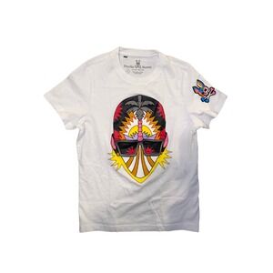 Psycho Bunny x Daddy Yankee Graphic T Shirt Mens Small White Pima Cotton